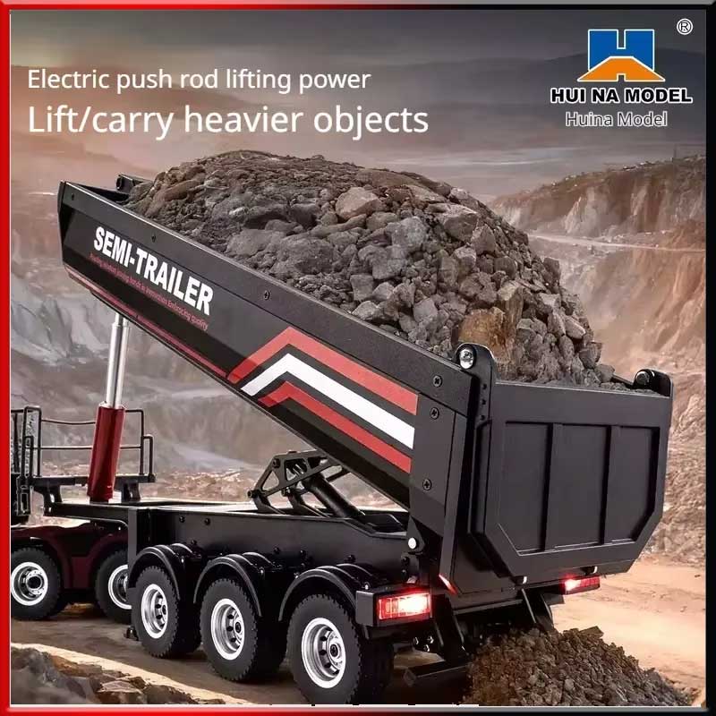 Hobby Rc Van - Huina 1/18 1509 RC Semi-Dump Trailer
