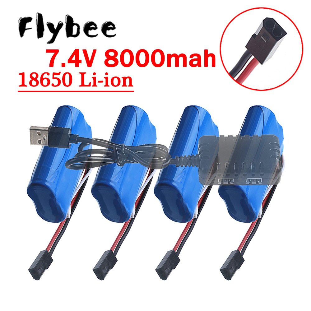 Rc Hobby Boat - (5500 Plug) 18650 7.4V 8000Mah Batterij,