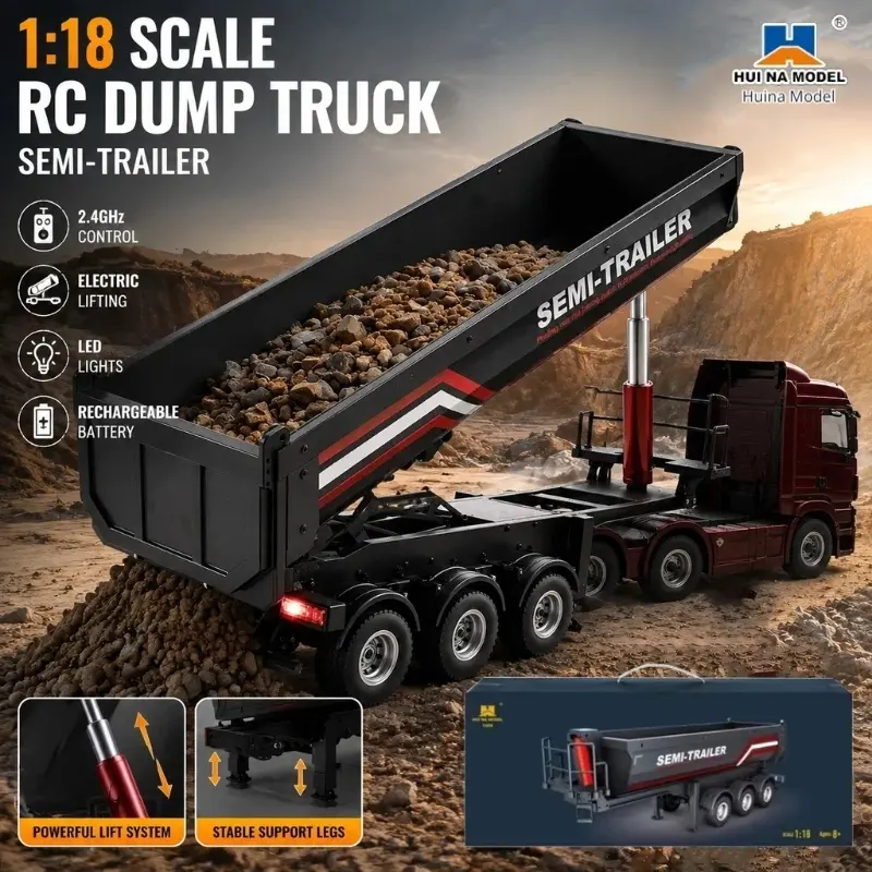 Huina 1/18 1509 RC semi-kipper - Hobby Rc Van recensie en prijs